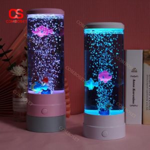 Đèn Thủy Sinh Cá Bơi Giả Bằng Nhựa Có Hiệu Ứng Bong Bóng Nước 3D