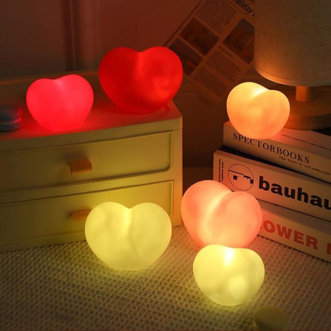 Đèn Trái Tim Mini Phát Sáng Mềm Mại Cho Bé, Bạn Gái Trang Trí Phòng Đáng Yêu