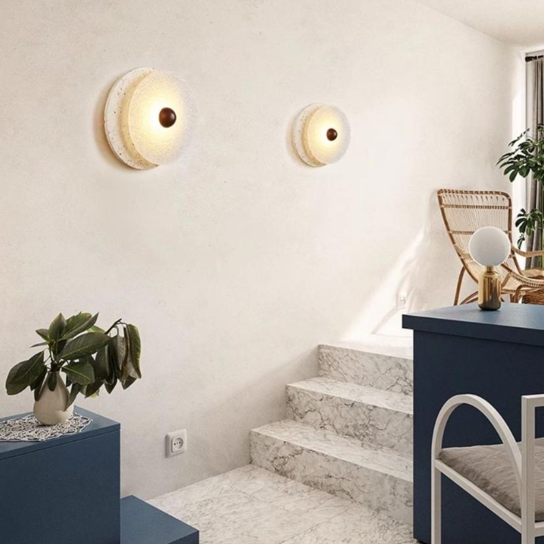 Đèn Tường 2 Lớp Tròn Phong Cách Bắc Âu Chiếu Sáng Góc Cafe, Cầu Thang, Phòng Khách