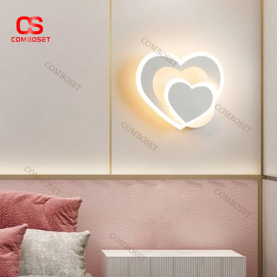 Đèn Tường Hình Trái Tim 3 Chế Độ Sáng Lãng Mạn Và Hiện Đại