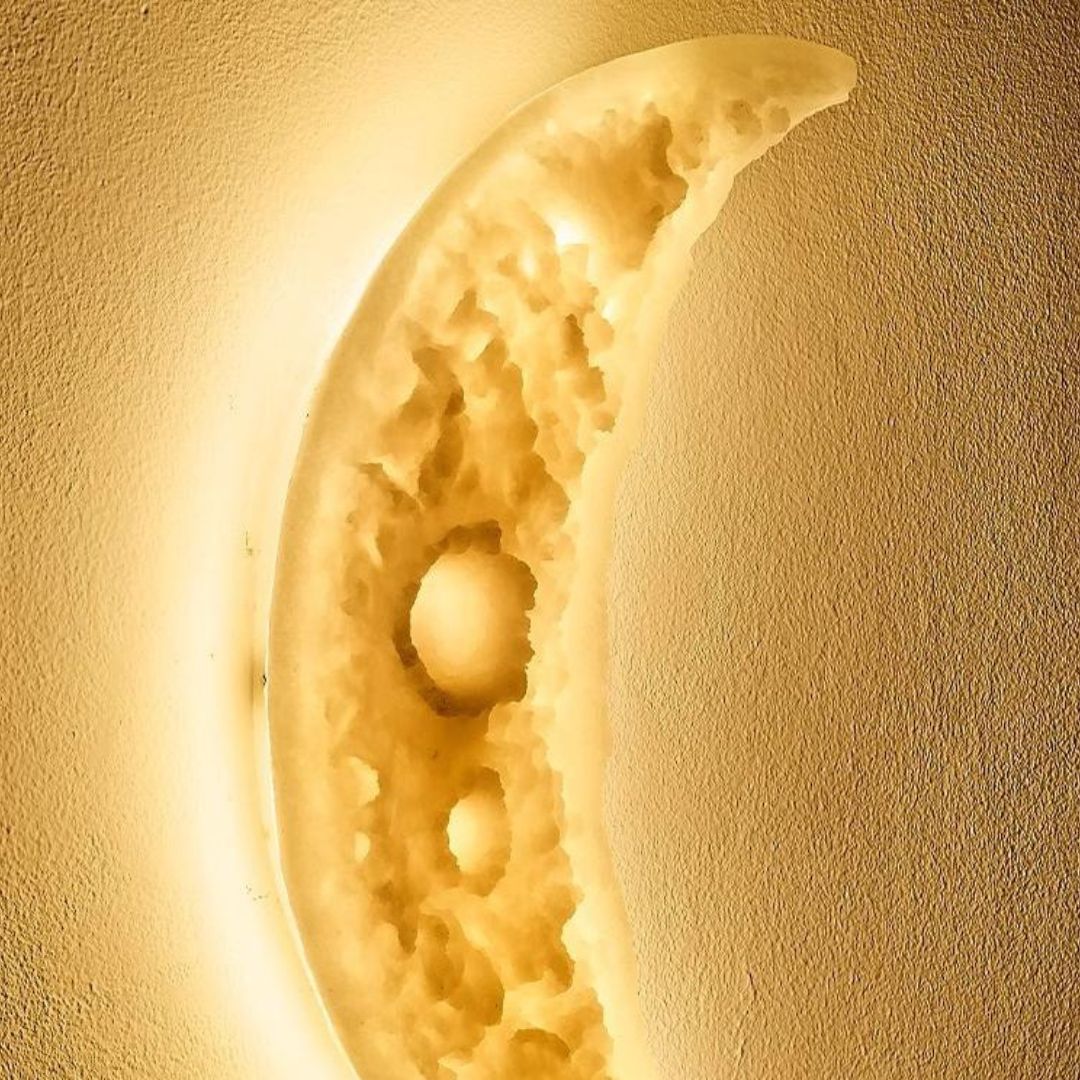 Đèn Tường Hình Trăng Khuyết Decor Nghệ Thuật 3 Màu Ánh Sáng Dịu Nhẹ Cho Phòng Ngủ