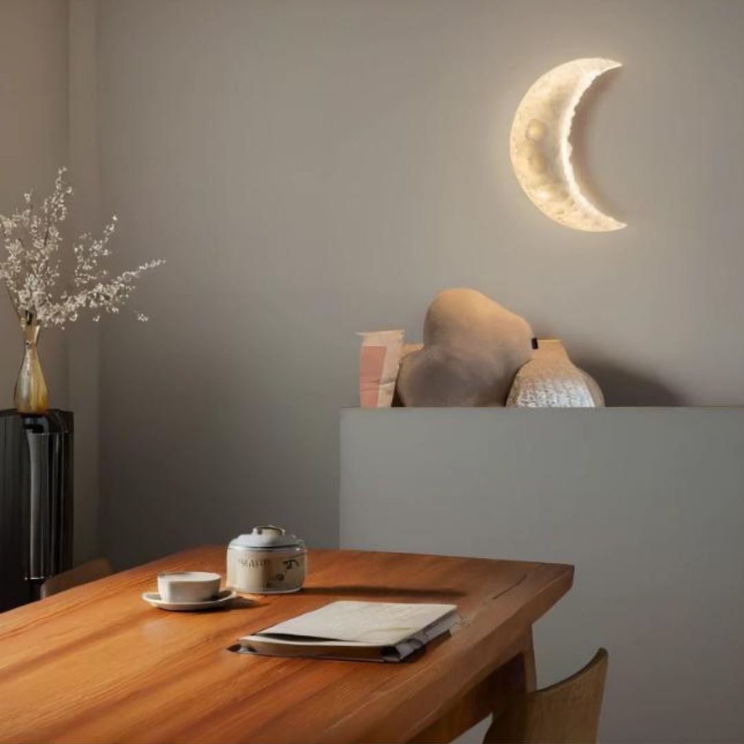 Đèn Tường Hình Trăng Khuyết Decor Nghệ Thuật 3 Màu Ánh Sáng Dịu Nhẹ Cho Phòng Ngủ