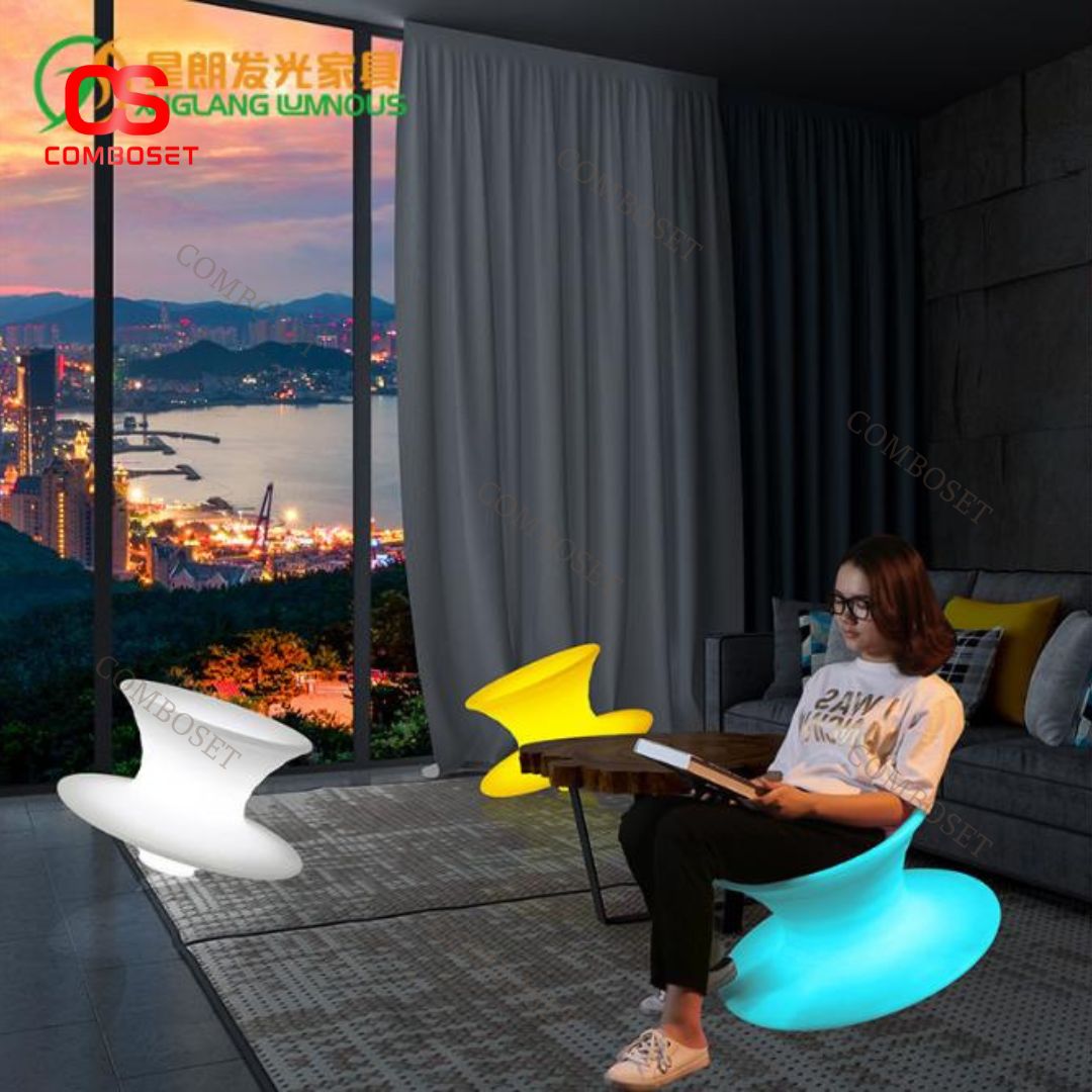 Ghế Bập Bênh Xoay 360 Độ Thư Giãn, Kèm Remote Đổi 16 Màu, Chống Nước