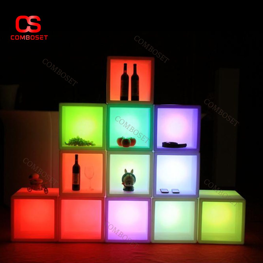 Kệ Hộp Phát Sáng 16 Màu Chống Nước Decor Phòng Tiệc Và Lounge