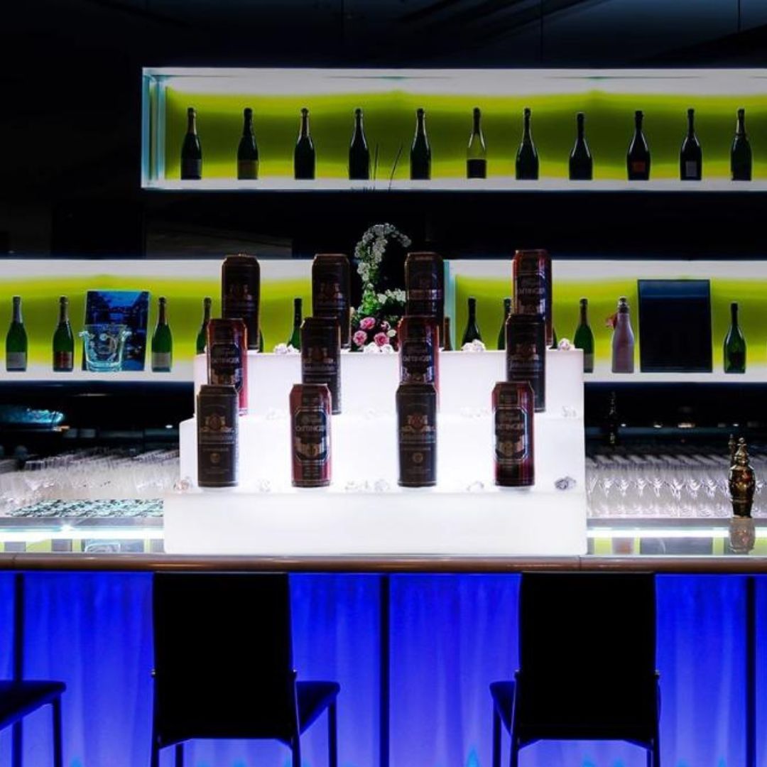 Kệ Trưng Bày LED 3 Tầng Phát Sáng 16 Màu, Kèm Remote, Để Rượu Sang Trọng, Chống Nước Tốt