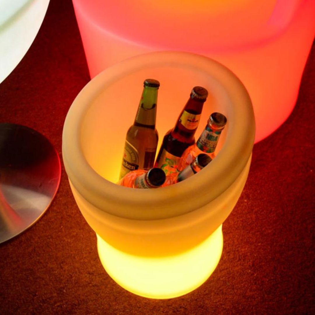 Xô Đựng Đá Đèn Led 16 Màu Dạ Quang Chống Nước Trang Trí Sân Vườn Và Nhà Hàng