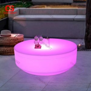 Bàn Cafe Tròn Phát Sáng Ngoài Trời Dành Cho Cafe Sân Vườn, Sân Thượng Hiện Đại