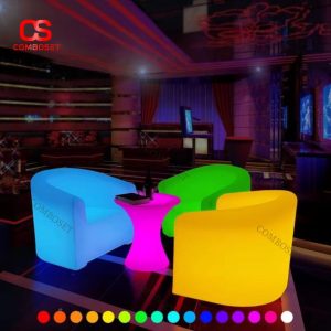 Bàn Ghế LED Ngoài Trời Đa Màu Decor Lounge, Hồ Bơi, Tiệc & Sự Kiện Đêm