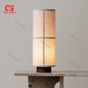 Đèn Bàn Chao Vải Hình Trụ Ánh Sáng Dịu Nhẹ Cho Phòng Ngủ Thư Giãn