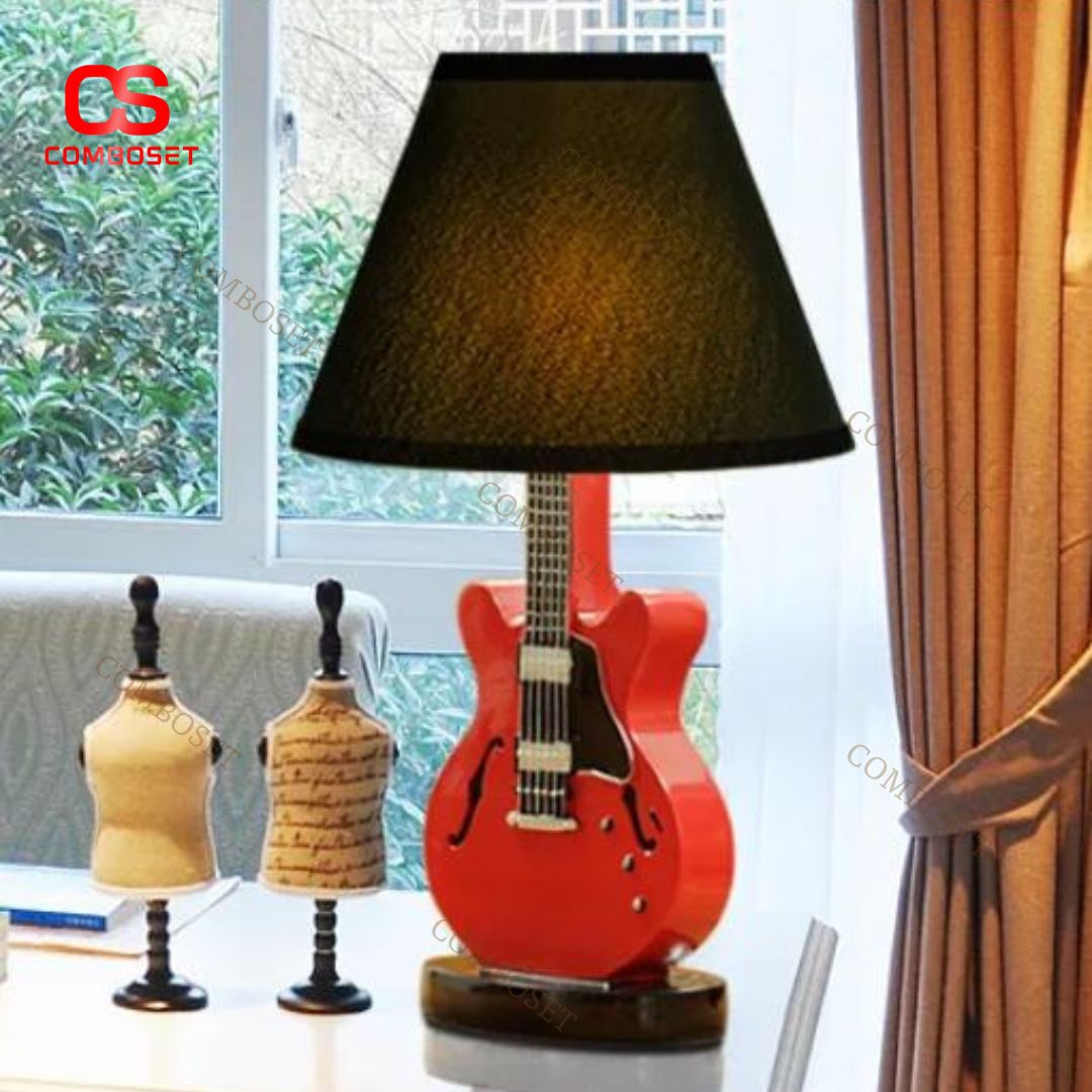 Đèn Bàn Hình Đàn Guitar Phong Cách Nghệ Sĩ Hoàn Hảo Cho Góc Nghỉ Ngơi & Làm Việc