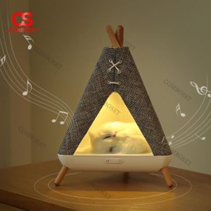 Đèn Bàn Lều Mini Loa Bluetooth, Cổng Sạc USB Nhiều Chế Độ Sáng, Làm Quà Tặng Ý Nghĩa