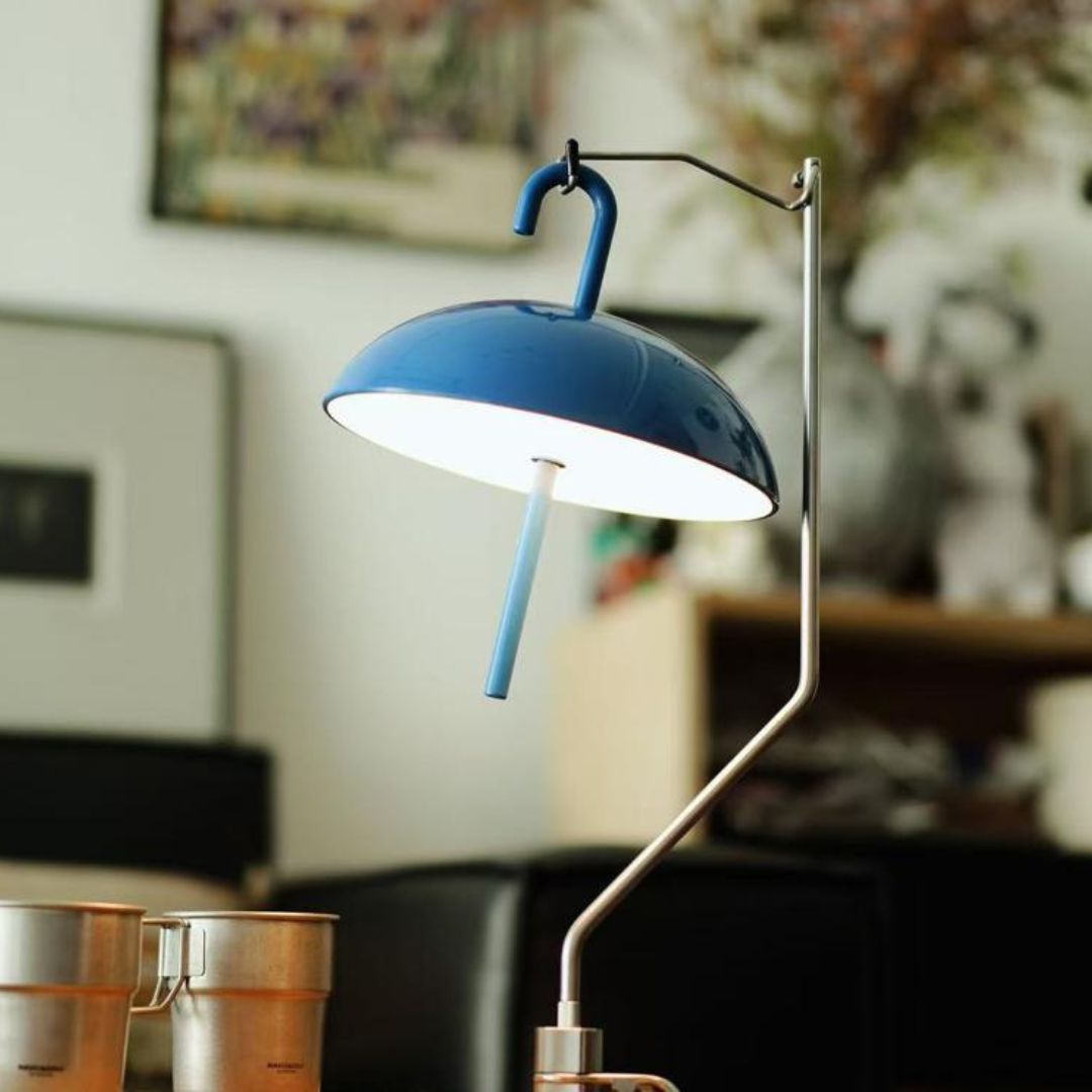 Đèn Bàn Ô Dù Nhiều Màu Có Móc Treo 3 Chế Độ Sáng, Công Tắc Cảm Ứng, Cổng Sạc USB