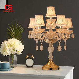 Đèn Bàn Pha Lê Châu Âu Tân Cổ Điển Decor Không Gian Sống Đẳng Cấp, Khách Sạn Sang Trọng