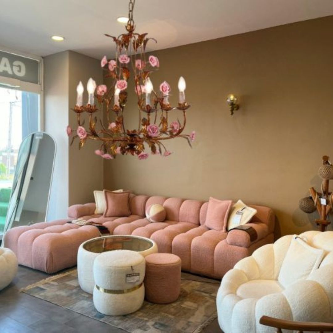 Đèn Chùm Hoa Gốm Cao Cấp 3 Chế Độ Sáng Ánh Sáng 3 Chế Độ Chuẩn Resort 5 Sao