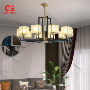 Đèn Chùm Họa Tiết Núi Non 3 Chế Độ Ánh Sáng Ấm Tăng Thẩm Mỹ Cho Không Gian Sống