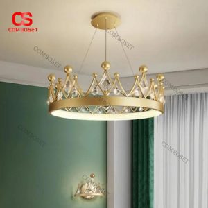 Đèn Chùm Pha Lê Vương Miện Luxury 3 Chế Độ Sáng Tôn Vinh Không Gian Quý Tộc
