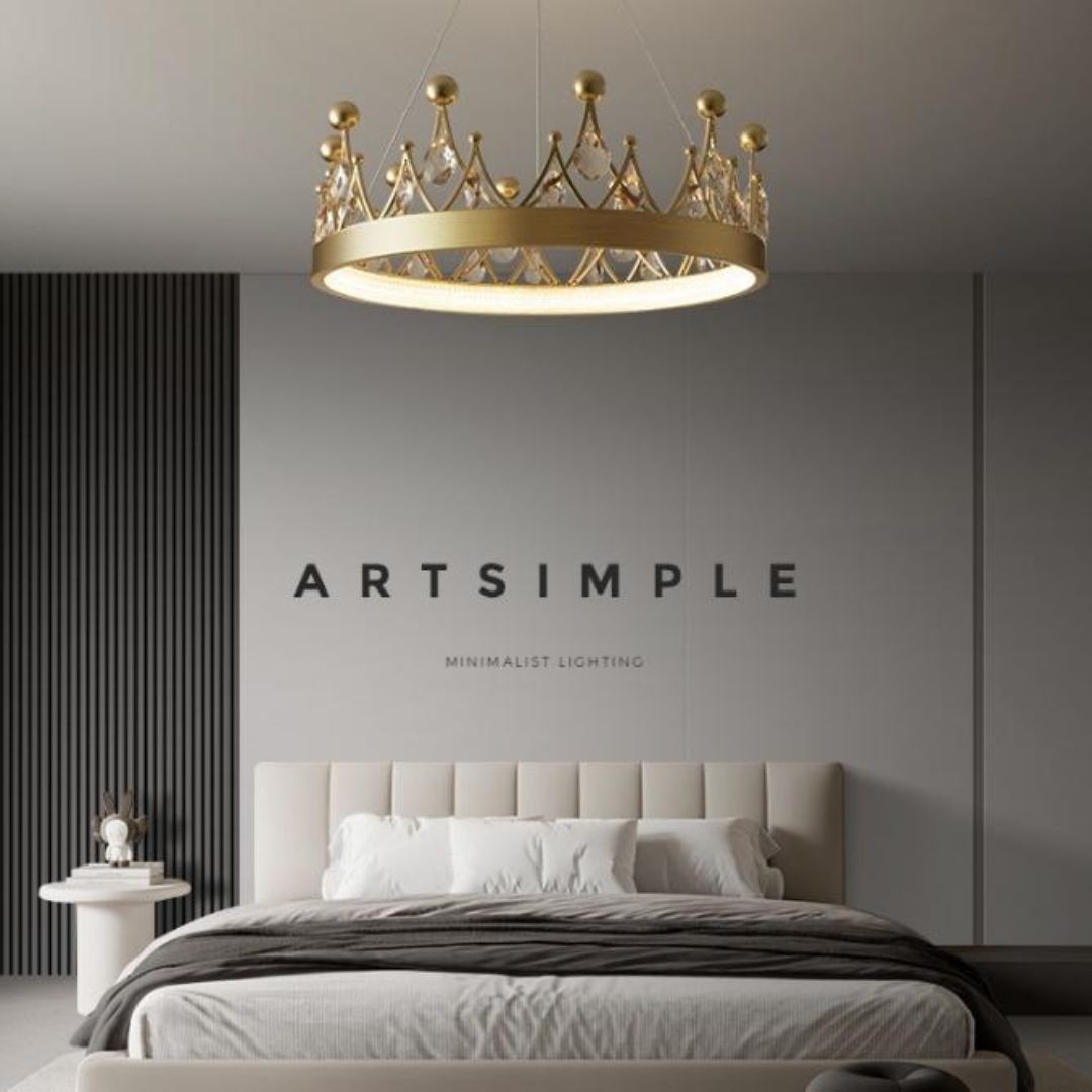 Đèn Chùm Pha Lê Vương Miện Luxury 3 Chế Độ Sáng Tôn Vinh Không Gian Quý Tộc