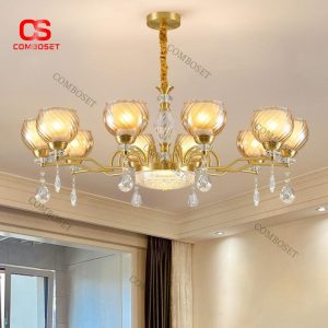 Đèn Chùm Phòng Khách Pha Lê Cổ Điển Kiểu Pháp Decor Phòng Ngủ Master, Khách Sạn