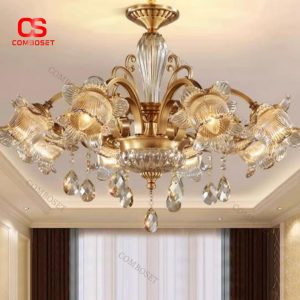 Đèn Chùm Thủy Tinh Cổ Điển Đẳng Cấp Cho Biệt Thự Và Căn Hộ Cao Cấp