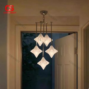 Đèn Chùm Thủy Tinh Hình Học 3 Chế Độ Sáng Hiện Đại Tinh Tế