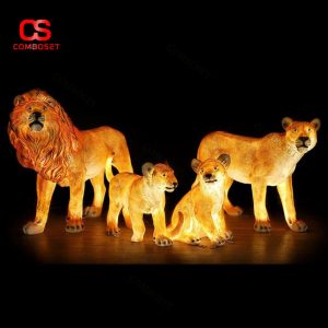 Đèn LED Sư Tử Ngoài Trời Nghệ Thuật Trang Trí Công Viên Khuôn Viên Đêm Siêu Ấn Tượng