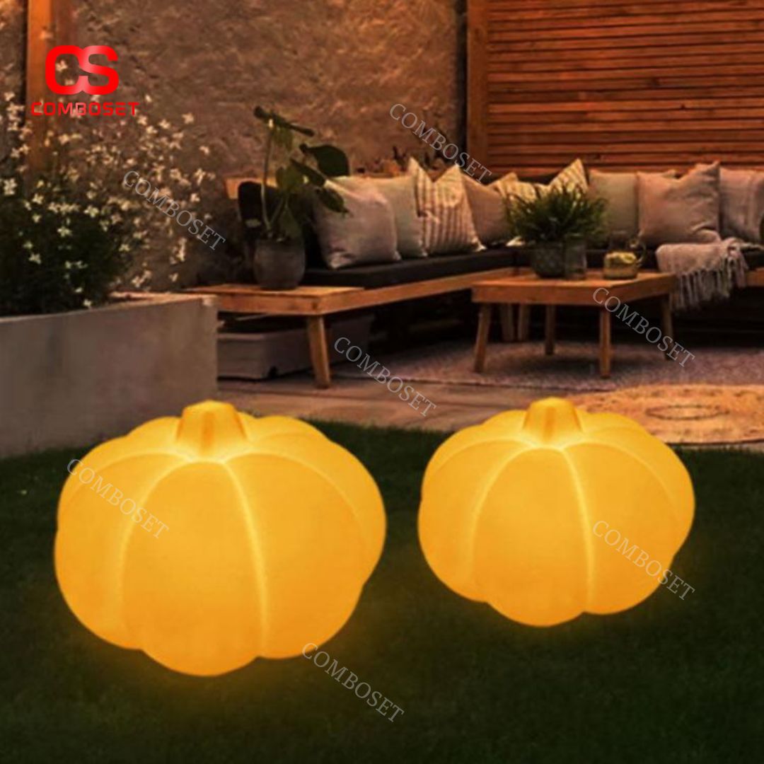 Đèn Sàn Hình Bí Ngô Trang Trí Ngoài Trời Chống Nước Có Điều Khiển Từ Xa Nhiều Màu Sắc