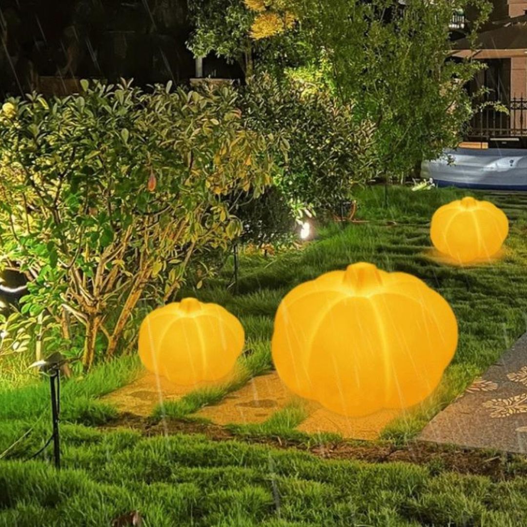 Đèn Sàn Hình Bí Ngô Trang Trí Ngoài Trời Chống Nước Có Điều Khiển Từ Xa Nhiều Màu Sắc