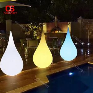 Đèn Sàn Hình Giọt Nước Bằng PE Chống Thấm Nước Decor Hồ Bơi Resort, Khu Nghỉ Dưỡng Sang Trọng