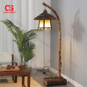 Đèn Sàn Tre Thủ Công Ánh Vàng Ấm Trang Trí Homestay, Quán Café