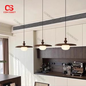 Đèn Thả Retro Vintage Màu Nâu Cổ Điển Chiếu 3 Chế Độ Sáng Cho Phòng Khách, Homestay