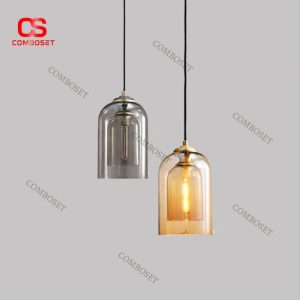 Đèn Thả Thuỷ Tinh 2 Lớp Bóng Tráng Gương Phong Cách Tối Giản Hiện Đại Cho Phòng Ngủ