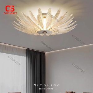 Đèn Trần Cánh Hoa Nghệ Thuật 3 Chế Độ Sáng Thanh Nhã Phòng Khách Cao Cấp