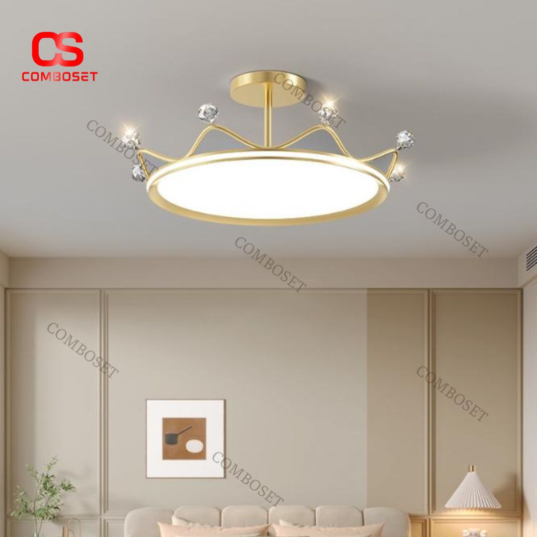 Đèn Trần Vương Miện Công Chúa Ánh Sáng Quang Phổ Bảo Vệ Mắt Cho Trẻ