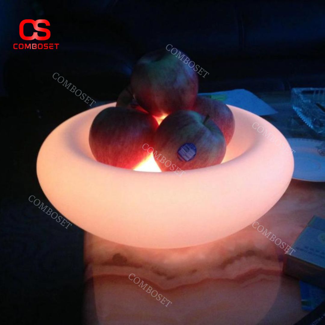 Đĩa Khay Đèn LED Tròn Chống Nước Nhiều Màu Sáng Đa Dạng Phù Hợp Quán Bar, Club