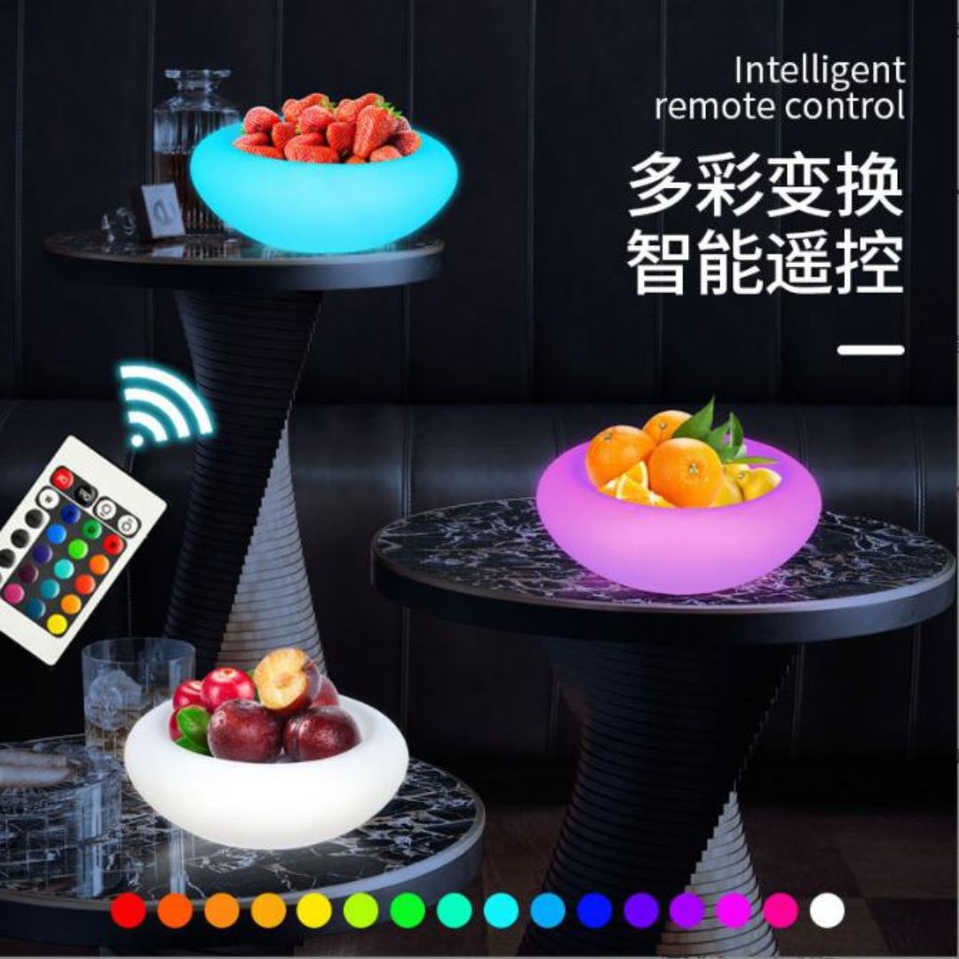 Đĩa Khay Đèn LED Tròn Chống Nước Nhiều Màu Sáng Đa Dạng Phù Hợp Quán Bar, Club