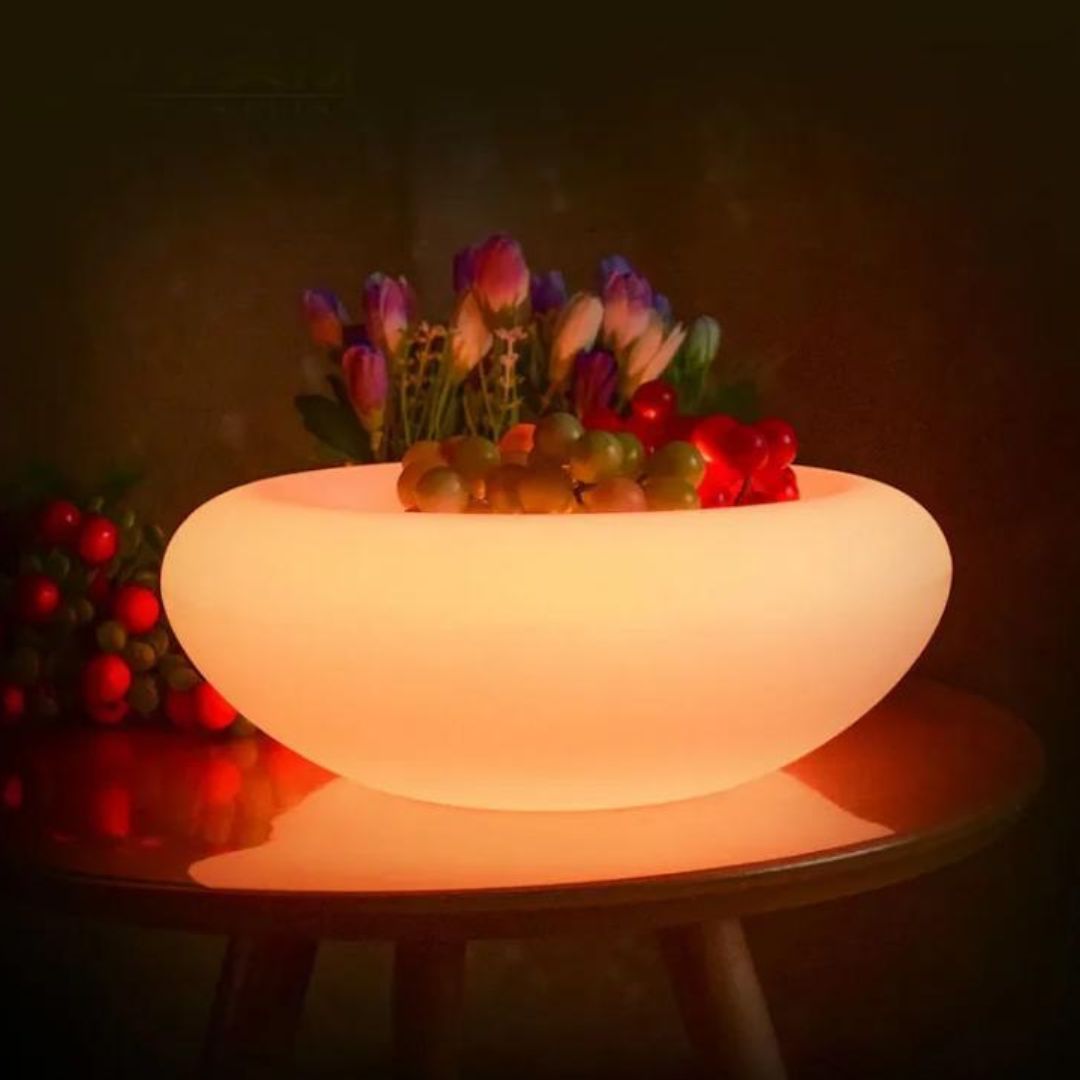 Đĩa Khay Đèn LED Tròn Chống Nước Nhiều Màu Sáng Đa Dạng Phù Hợp Quán Bar, Club