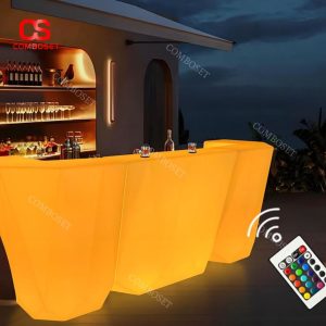 Quầy Bar Phát Sáng LED Đổi Màu Điều Khiển Từ Xa Thiết Kế Hiện Đại Cho Không Gian Quán Cafe