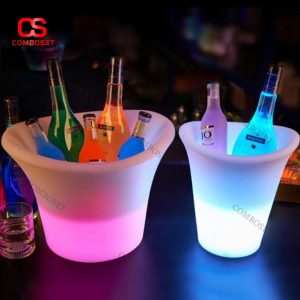 Thùng Xô Đá Đèn LED Chuyển Đổi 16 Màu RGB Sống Động Cho Quán Bar, Trưng Bày Thức Uống