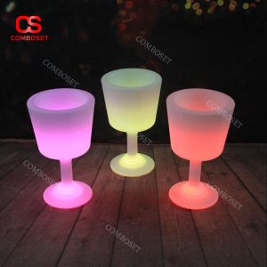 Xô Đá LED Hình Ly Rượu Hiện Đại decor Quán Bar, Club Chuyển Đổi 16 Màu Sáng Rực Rỡ