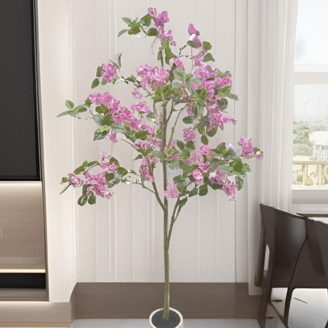 Cây Hoa Giấy Giả Trang Trí Tết Màu Hồng, Đỏ Mang Không Khí Xuân Tươi