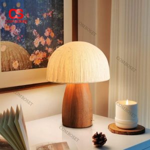Đèn Bàn Nấm Kiểu Retro Nhẹ Nhàng Trang Trí Bàn Làm Việc, 3 Chế Độ Sáng