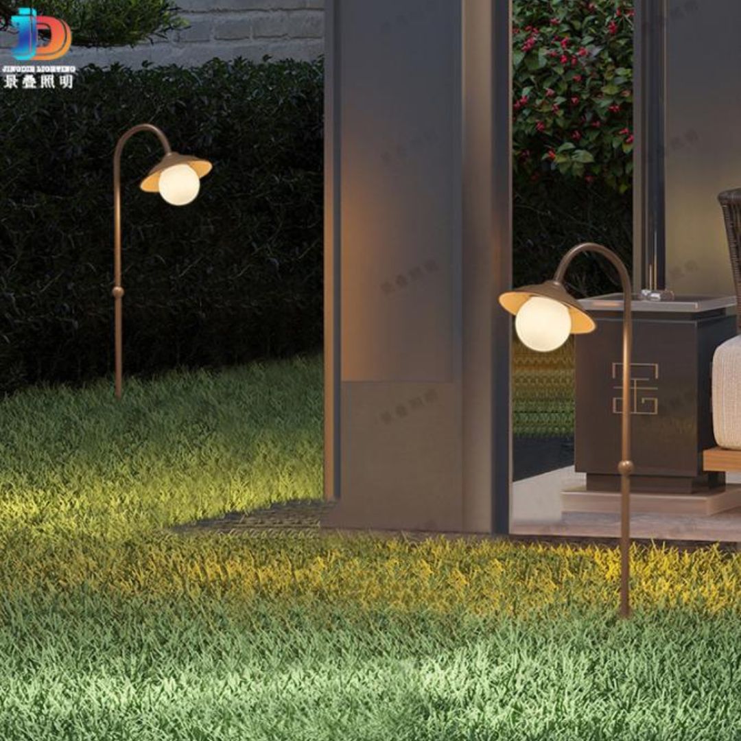 Đèn Cắm Cỏ Sân Vườn Ánh Sáng Ấm Thiết Kế Cong Hiện Đại