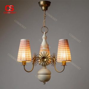 Đèn Chùm Vải Đỏ Trắng Ánh Sáng Dịu Cho Nhà Ở, Homestay, Căn Hộ