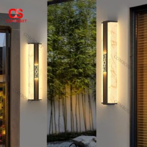 Đèn Gắn Tường Ngoài Trời Nghệ Thuật Ánh Sáng Ấm Kiểu Á Đông Hiện Đại