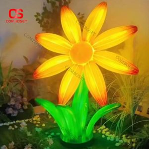 Đèn Hoa Cúc Vàng Khổng Lồ Phát Quang Màu Sắc Rực Rỡ Cho Quán Cafe