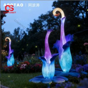 Đèn Hoa LED Xanh Tím Kiểu Dáng Uốn Lượn Lung Linh Như Thế Giới Cổ Tích