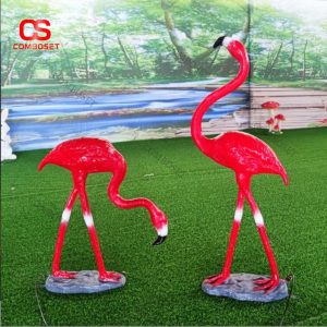 Đèn Hồng Hạc Đỏ Mô Phỏng Thật Trang Trí Sân Vườn Rực Rỡ Cực Thu Hút