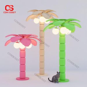 Đèn LED Hình Cây Dừa Nghệ Thuật Decor Ngoài Trời Ba Màu Pastel Nổi Bật