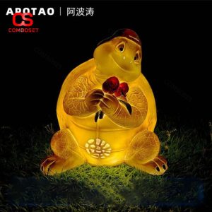 Đèn LED Hình Chú Rùa Cầm Hoa Ánh Sáng Dịu Nhẹ Decor Góc Nhà & Studio Chụp Ảnh