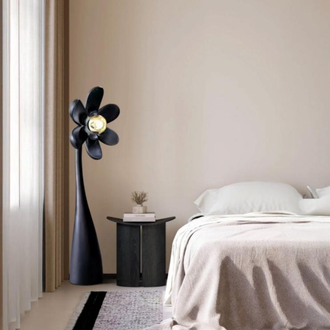 Đèn Sàn Hoa Đen Phong Cách Sculpture Decor Nội Thất Cao Cấp
